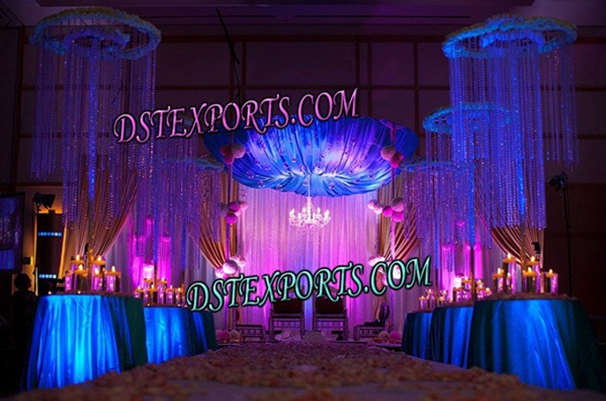 Modern Wedding Hanging Crystal Pillars