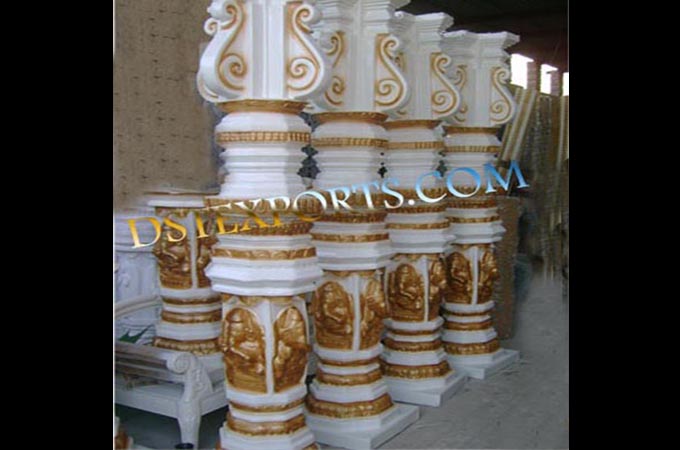 Wedding White Golden Dev Pillars