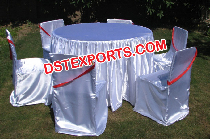 White Lycra Chair Covers And Table Clothes