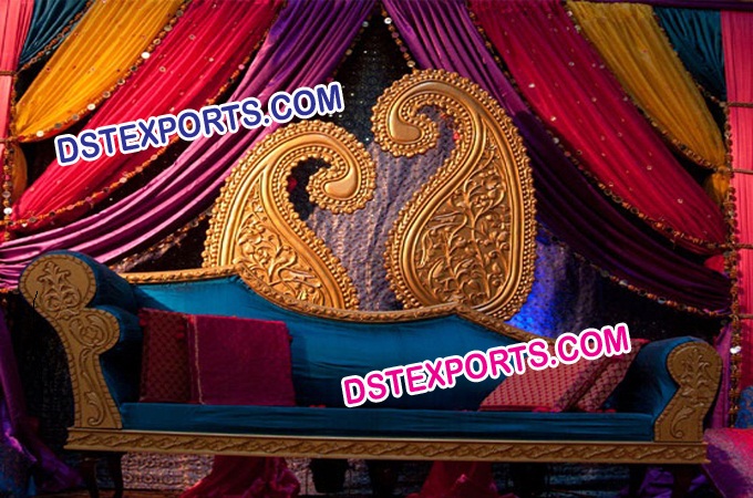 Indian Wedding Paisley Mehndi Stage Decoration