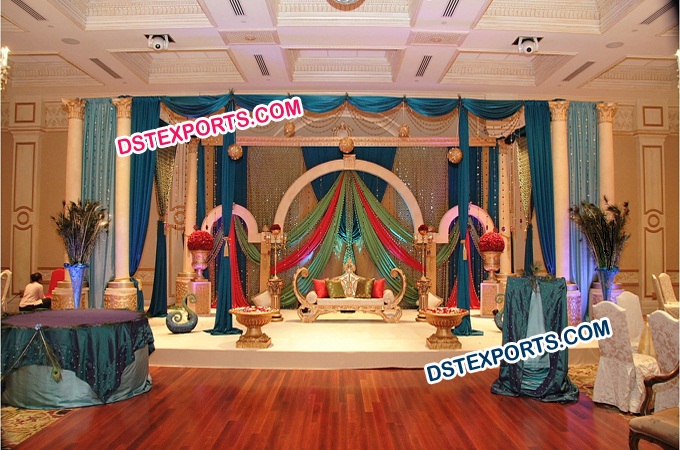 Asian Wedding Stage Decorated Set