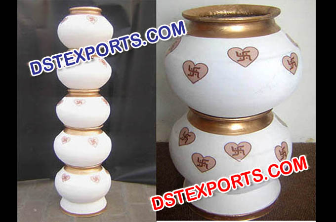Indian Wedding White Decorative Pots