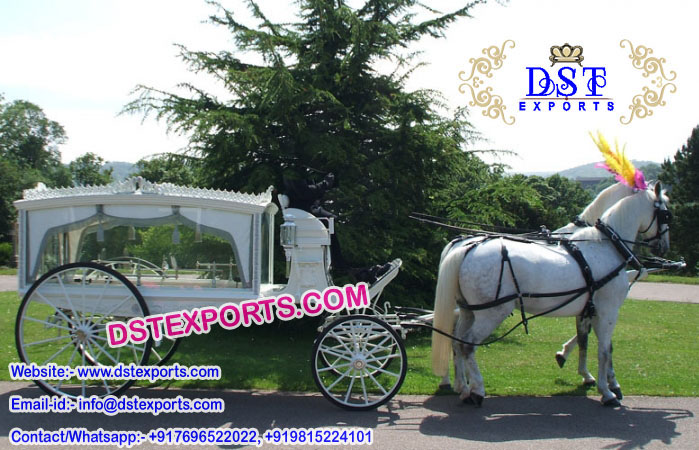 White Funeral Horse Carriage Buggy