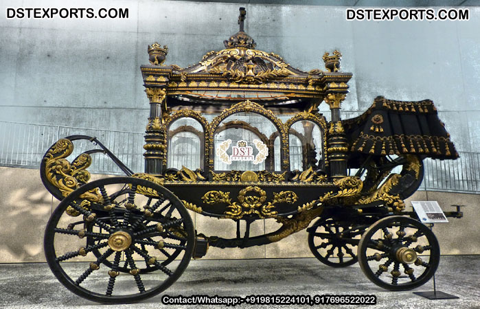 European Black Gold Funeral Carriage Sale