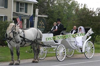 English White Wedding  Horse Carriages