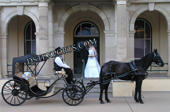 New Black Two Seater Horse Carriages