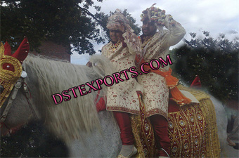 Wedding Red Embriodery Horse Costume