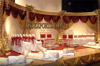 Asian Shadi Golden New Carved Stages