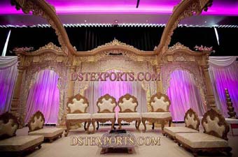 Beautiful Wedding Wooden Carved Stage