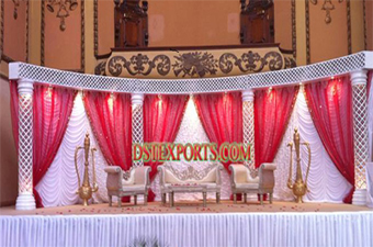 Latest Asian Wedding Stage With Backdrop curtains