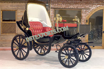 Royal Small Black Victoria Horse Carriage