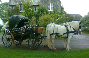 Stylish Black Victoria Double Horse Carriage