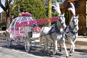 Beautiful Double Horse Cinderella Carriage