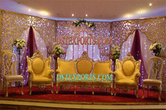 Asian Wedding  Beautiful Stage Set With Backdrops