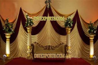 Wedding Royal Gold Stage Set With Backdrops