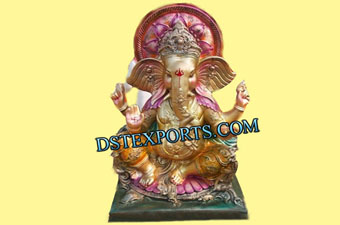 Decorated Ganesha Fiber Statue
