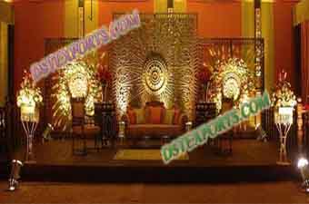 Wedding Golden Fiber Carved Panels For Stage