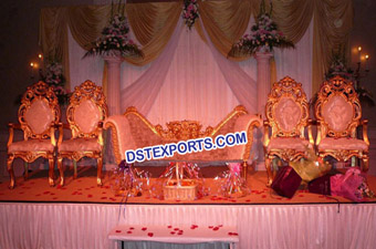 Asian Wedding Royal Gold Sofa Set