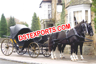 Horse Drawn Black Carriage Victoria