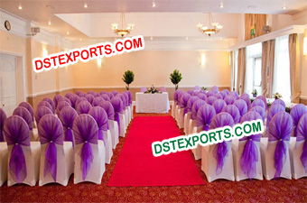 New Style Purple Shashas For Wedding Hall Chairs