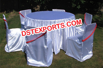 White Lycra Chair Covers And Table Clothes