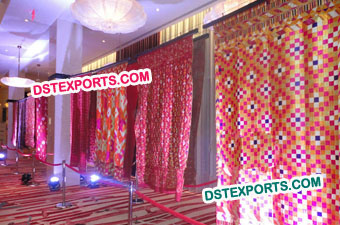 Punjabi Wedding Phulkari Backdrop Curtains