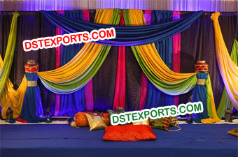Punjabi Wedding Colourful Theme Stage
