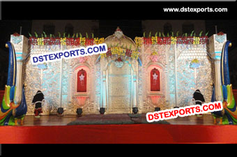 Indian Wedding Carved Stage Backdrop Panels