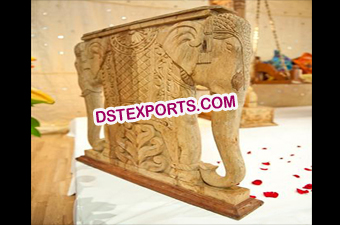 Indian Wedding Wooden Elephant Statue