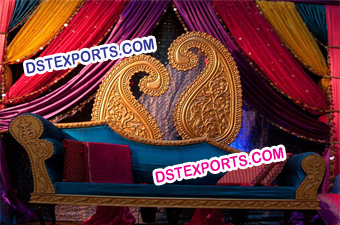Indian Wedding Paisley Mehndi Stage Decoration