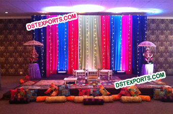Colourful Mehndi Backdrop For Wedding