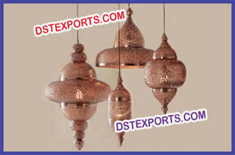 Moroccan Bright Copper Hanging Lamps