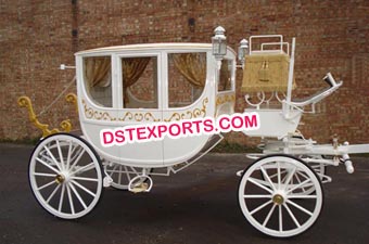 Wedding White Covered Horse Drawn Carriage