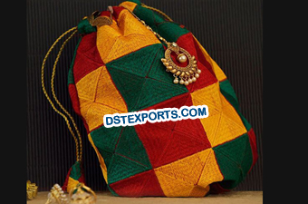 Multicolor Phulkari Potli Bag