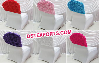 Wedding Rose Flower Spandex Chair Cover