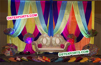 Mehandi Stage Rajasthani Umbrella Decoration