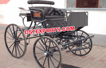 Two Seater Black Small Horse Cart