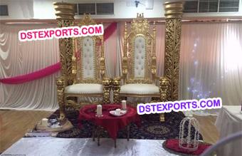 Wedding Gold Throne Chairs Stage