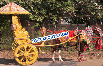 Golden Indian Wedding Horse Cart