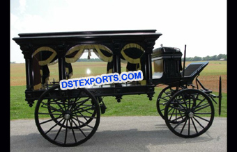 Black Funeral Horse Carriage
