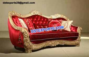 Royal Asian Wedding Red Gold Sofa
