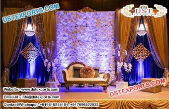 Latest Wedding Stage With Flower Wall Decor