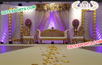 Grand Wedding Stage Leather Tufted Panel