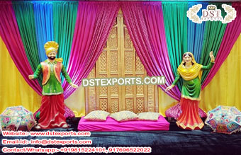 Punjabi Cultural Sangeet Stage Setup