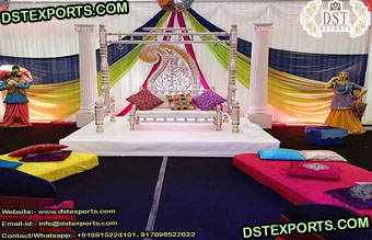 Punjabi Colourful Wedding Mehandi Stage