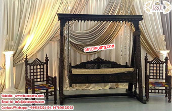 Bollywood Wedding Wooden Swing Setup