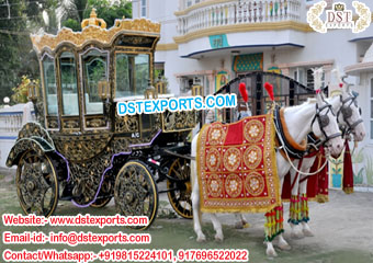 Royal Indian Wedding Covered Horse Carriage