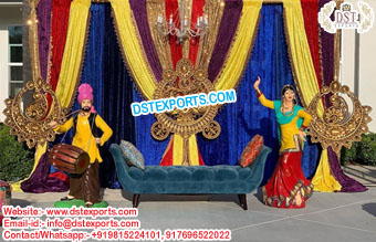 Punjabi Wedding Mehndi Stage Jhumka Panels