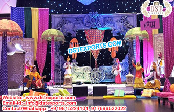 Exclusive Punjabi Mehndi Stage Decoration Props