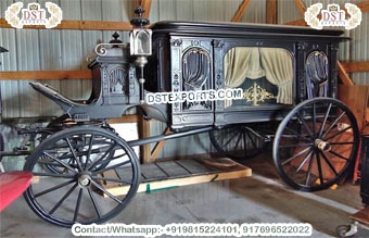 Modern Design Black Funeral Horse Carriage